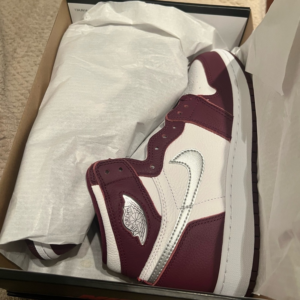 Men's Burgundy and White Sneakers